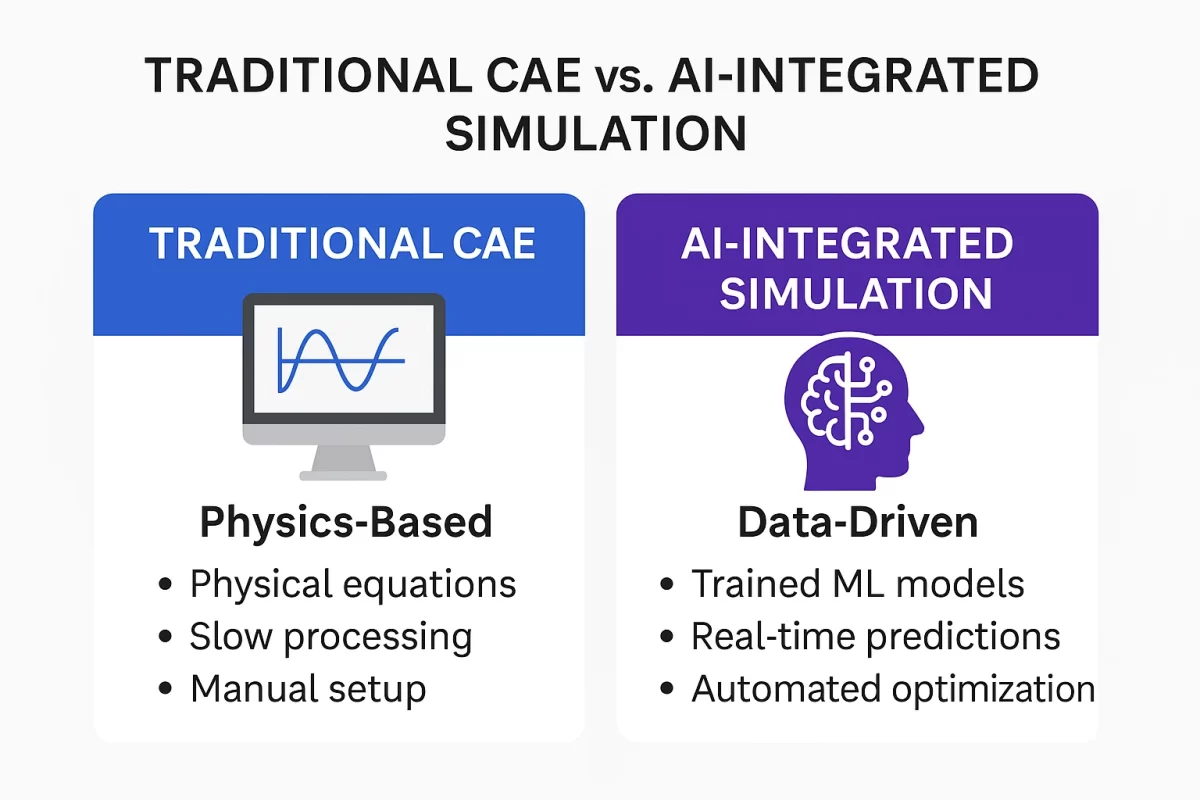 従来型CAEとAI統合シミュレーションの比較