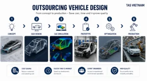 Quy trình outsourcing thiết kế xe từ concept đến sản xuất