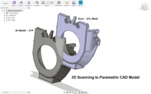Dữ liệu scan 3D dạng mesh của khuôn ép nhựa dùng trong quá trình thiết kế ngược
