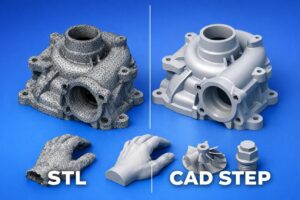 Dữ liệu STL mesh từ Scan 3D so với mô hình CAD kỹ thuật