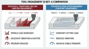 Tool engagement ổn định trong gia công CNC milling